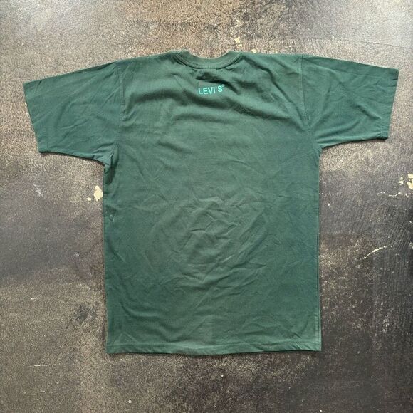 Vtg Levi’s Red Tab Green Short Sleeve T-Shirt Embroidered Logo Mens 2XL Read Bio - Picture 8 of 16